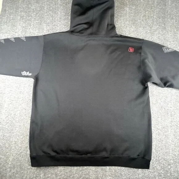 Volcom Iconic Stone Hoodie Mens XL Black Zip Up Fleece Lined Skateboarding Surf - Picture 2 of 8